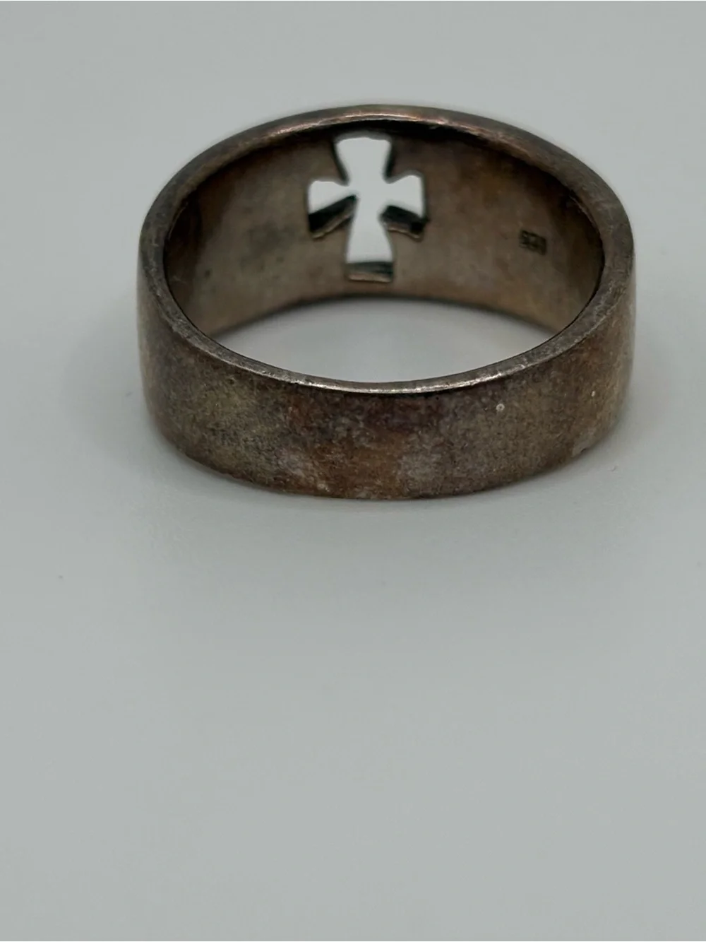 925 Sterling Silver Maltese Cross Ring Size 9 Mens Biker Gothic Wide Band